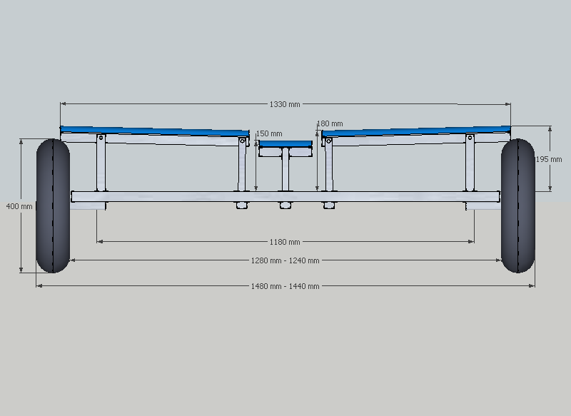 standard launching trolley - boats upto 12 foot 6 inches