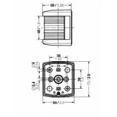 Port Navigation Light - 12V - Side Mounting - Black Housing - Aqua Signal Series 25 Standard