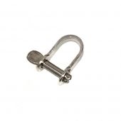 4mm Strip D Shackle Captive Key Pin - Stainless Steel