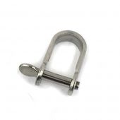 5mm Strip D Shackle - Threaded Pin - Stainless Steel