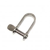 5mm Strip D Shackle Captive Key Pin - Stainless Steel