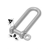 4mm Long D Shackle - Stainless Steel