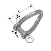 6mm Twisted Forged Shackle - Stainless Steel