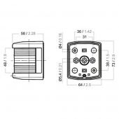 Stern Navigation Light - 12V - Side Mounting - Black Housing - Aqua Signal Series 25 Standard