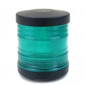 360º All-round Green Navigation Light - 12V, 21W - Deck Mounting - Black Housing - Aqua Signal Series 25 Standard