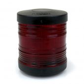 360º All-round Red Navigation Light - 12V, 21W - Deck Mounting - Black Housing - Aqua Signal Series 25 Standard