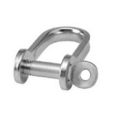 8mm Strip D Shackle - Threaded Pin with Eye - Stainless Steel