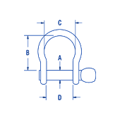 Ronstan Bow Shackle With 3mm Slotted Pin And 6.4mm Mouth
