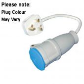 Mains 230V UK Hook Up Adaptor 16A Socket to 13A Plug