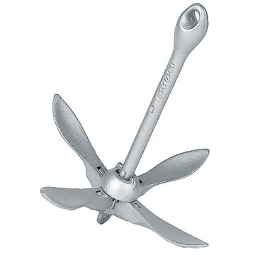 Folding Grapnel Anchor with Spoon Flukes 0.7Kg