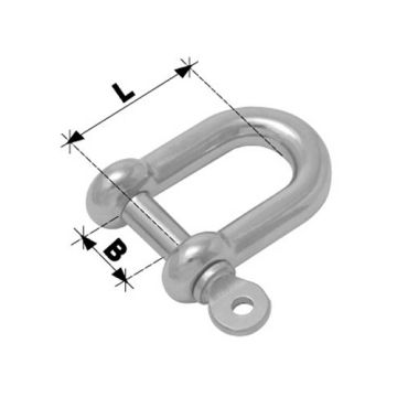 6mm D Shackle Forged - Stainless Steel