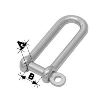 4mm Long D Shackle - Stainless Steel