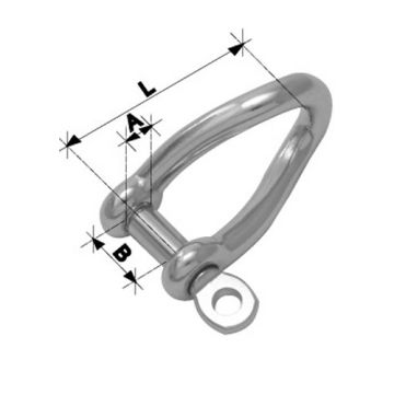 4mm Twisted Forged Shackle - Stainless Steel
