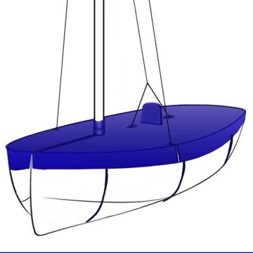 RS400 Boat Cover Flat (Mast Up) PVC with Mainsheet Hoop Cover