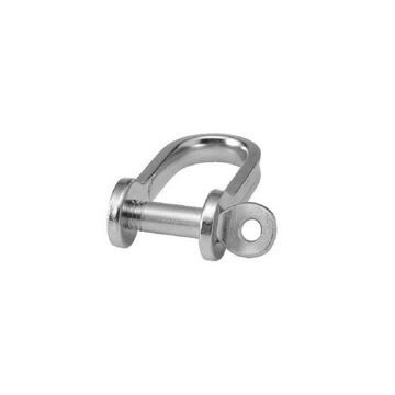 8mm Strip D Shackle - Threaded Pin with Eye - Stainless Steel