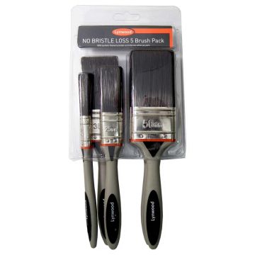 Lynwood Paint Brushes No Bristle Loss 5 Pack Assorted Sizes