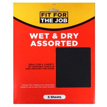 Wet & Dry Sandpaper - 5 Pack Assorted
