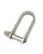 5mm Long Strip D Shackle - Threaded Pin - Stainless Steel