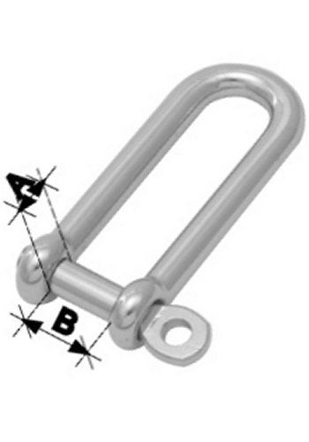 6mm Long D Shackle - Stainless Steel