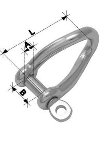 5mm Twisted Forged Shackle - Stainless Steel
