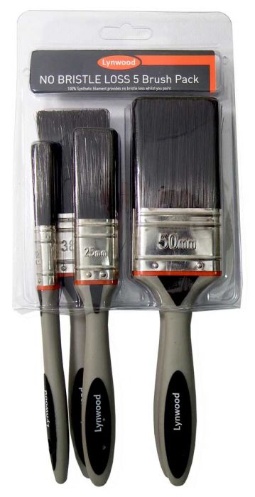 Lynwood Paint Brushes No Bristle Loss 5 Pack Assorted Sizes